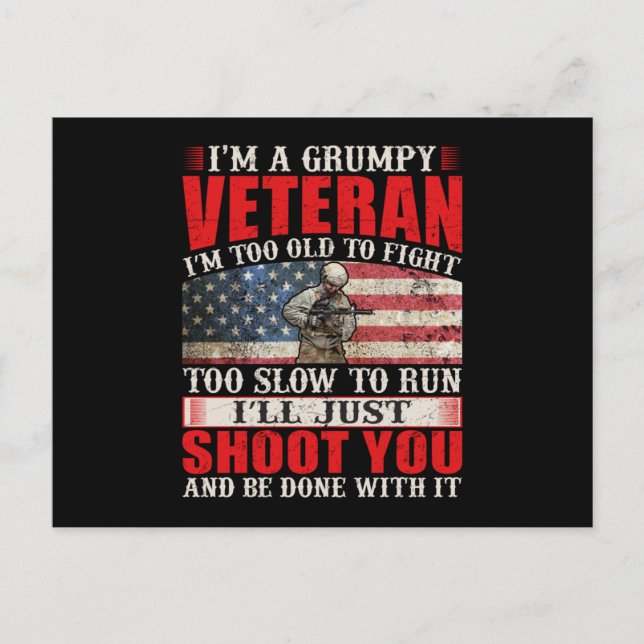 I'm A Us Veteran I Regret Nothing Invitation Postcard (Front)