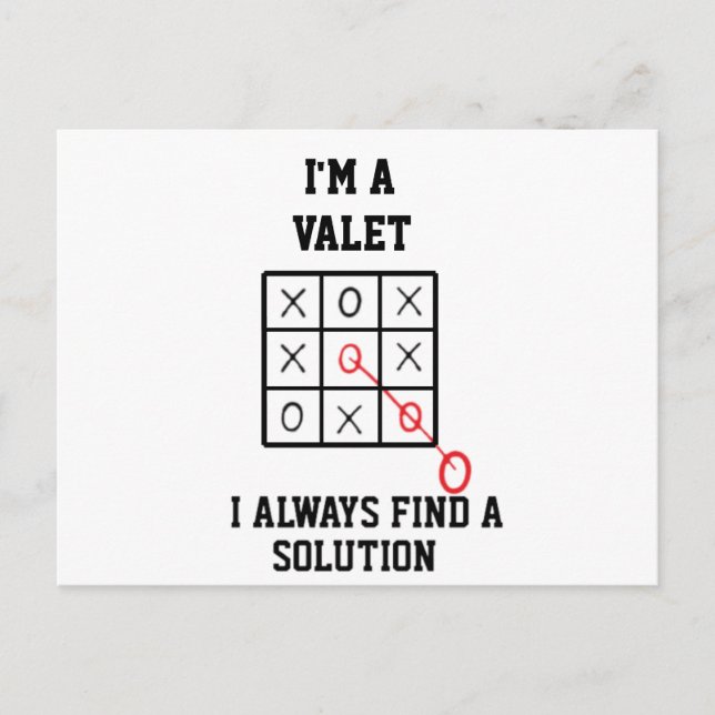 Im A Valet I Always Find A Solution  Postcard (Front)