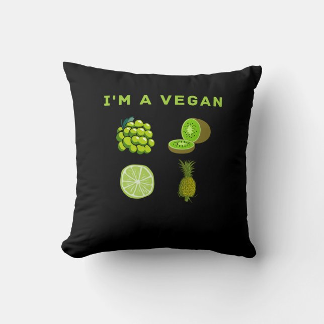 I'm a Vegan-food World Vegetarian Day Cushion (Front)