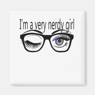 I'm a Very Nerdy Girl with Periwinkle Eye Shadow Magnet