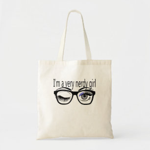 I'm a Very Nerdy Girl with Periwinkle Eye Shadow Tote Bag