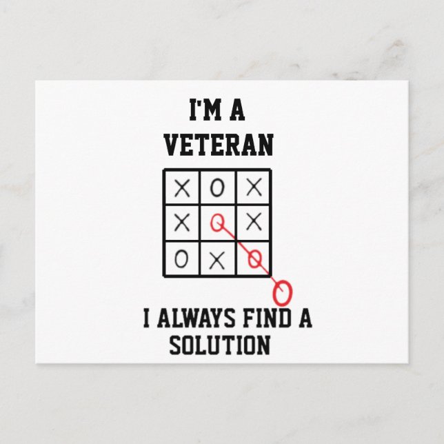 Im A Veteran I Always Find A Solution  Postcard (Front)