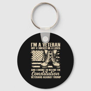 Im A Veteran Not A Sucker Or A Loser Funny Veteran Key Ring