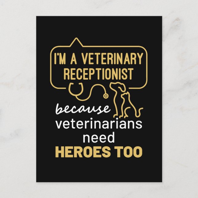 I'm a Veterinary Receptionist Heroes  Postcard (Front)