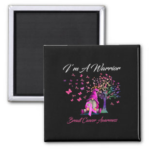 I'm A Warrior Breast Cancer Awareness Gnomes Pink  Magnet