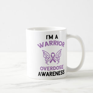 I'm A Warrior Overdose Awareness Month Purple Ribb Coffee Mug