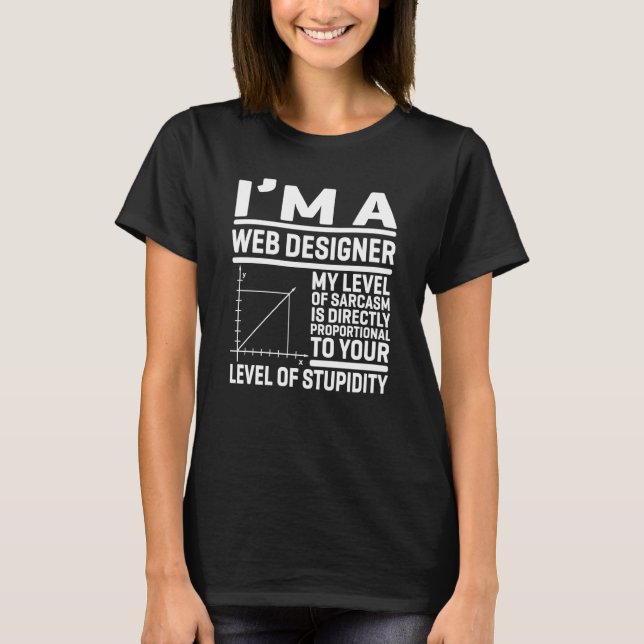 I'm A Web Designer My Level Of Sarcasm Is Directly T-Shirt (Front)