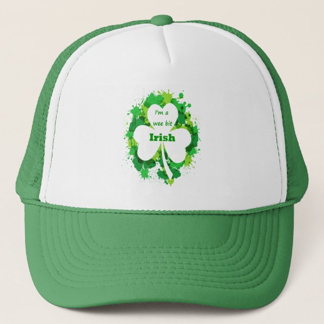 I'm a Wee Bit Irish Fun St. Patricks Day Quote Trucker Hat (Front)
