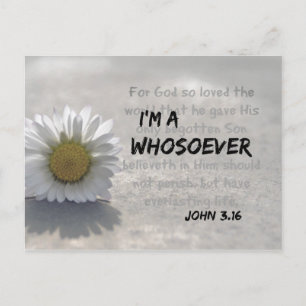 I'm a Whosoever John 3.16 Bible Verse Postcard