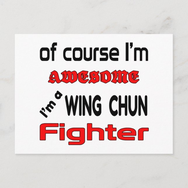 I'm a Wing Chun Fighter Postcard (Front)