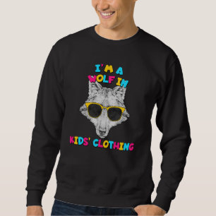 I'm A Wolf In Kids' Clothing Colourful Text Sweatshirt