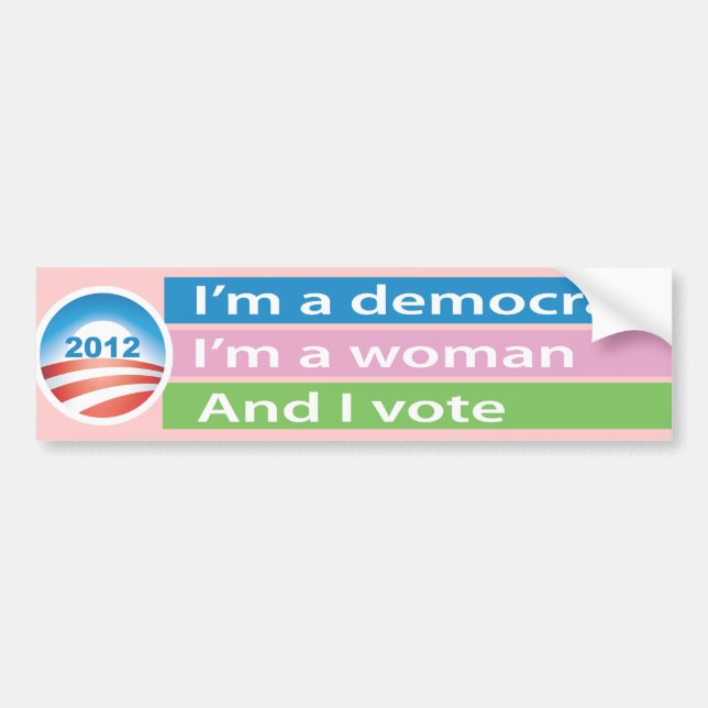 I'm a Woman and I Vote! Bumper Sticker (Front)