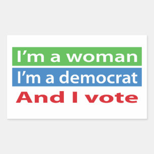 I'm a Woman and I Vote! Rectangular Sticker