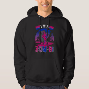 Im A Zom Bi Zombie Bisexual Flag Bisexuality Pride Hoodie