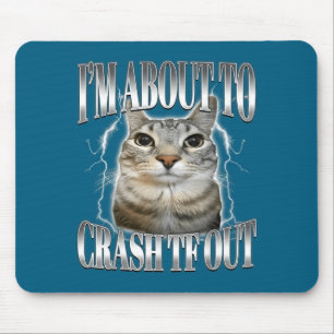 I'm About To Crash Out Funny Staring Cat Brainrot  Mouse Pad