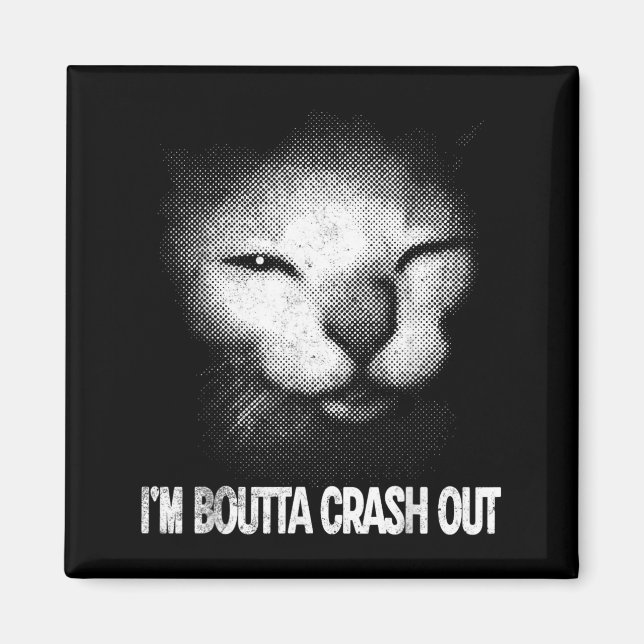 Im About to Crash Out Unhinged Cat Magnet (Front)