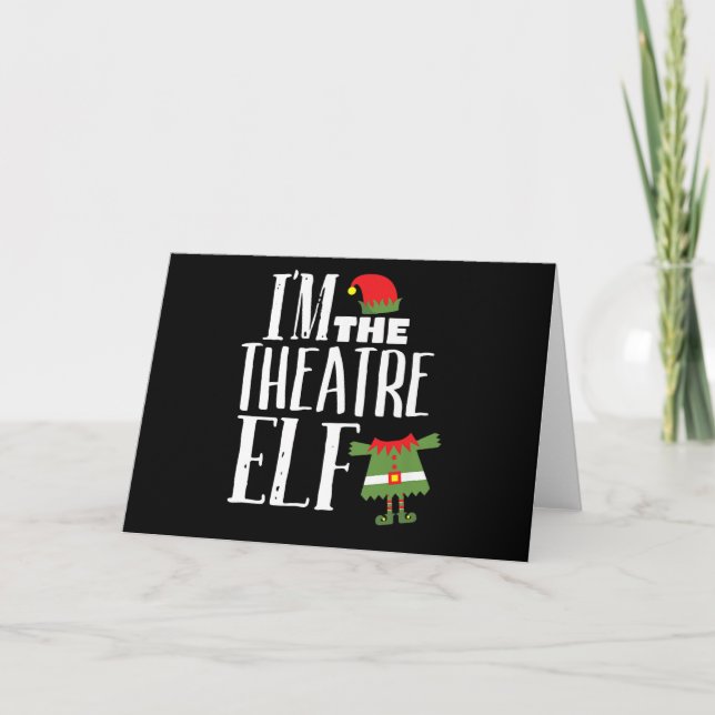 Im Actres Elf Matching Acting Crew Fun Christmas Card (Front)