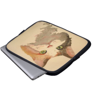 I'm All Ears: Calico Cat Portrait Laptop Sleeve