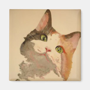 I'm All Ears: Calico Cat Portrait Magnet
