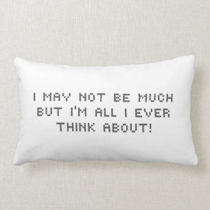 I'm All I Ever Think About Faux Cross Stitch Lumbar Cushion