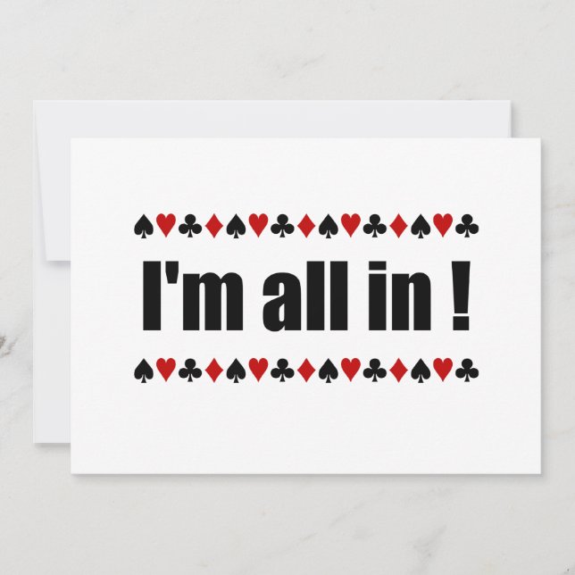 I'm All In poker invitation (Front)