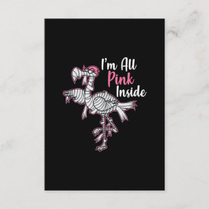 Im All Pink Inside Funny Halloween Flamingo Gift Enclosure Card