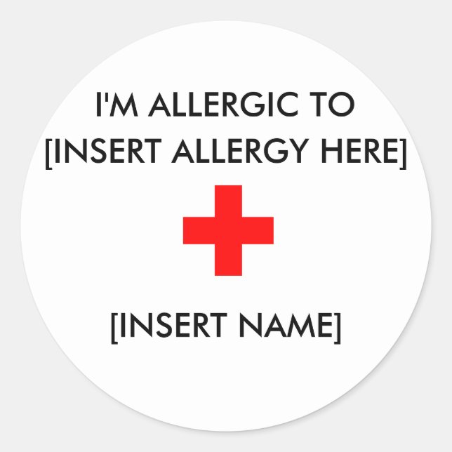 I'm Allergic Stickers (sheet of 6) (Front)