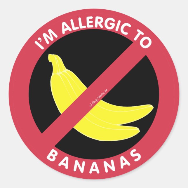 I'm Allergic To Bananas Allergy Symbol Kids Classic Round Sticker (Front)