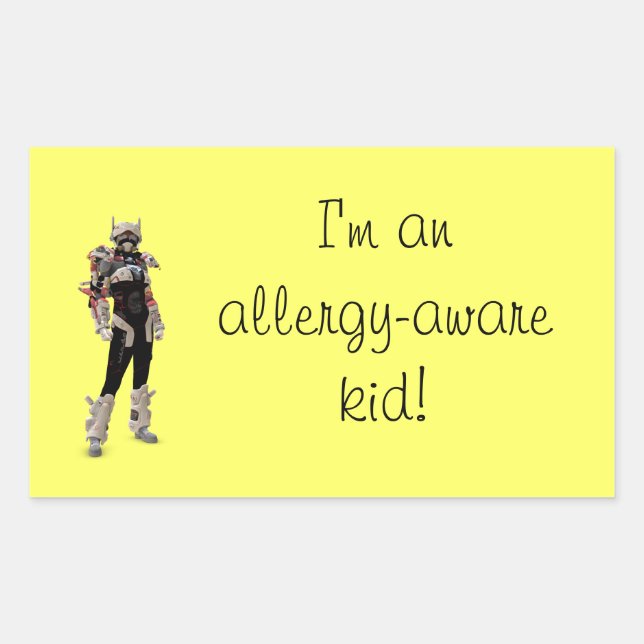 I'm an allergy-aware kid! rectangular sticker (Front)