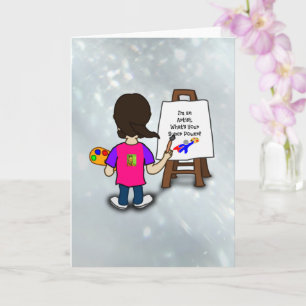 I'm an artist, colorful design, card