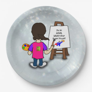 I'm an artist, colorful design, paper plate
