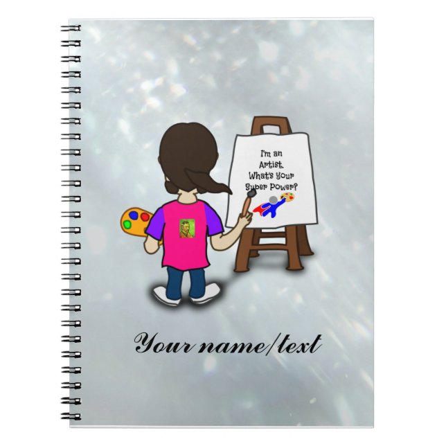 I'm an artist, colourful design, TEMPLATE, Notebook (Front)