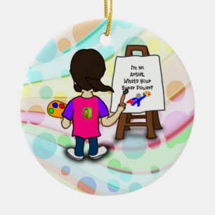 I'm an artist, What's Your Super Power? Ceramic Ornament