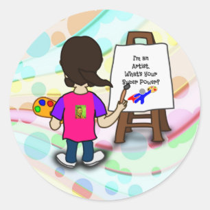 I'm an artist, What's Your Super Power? Classic Round Sticker
