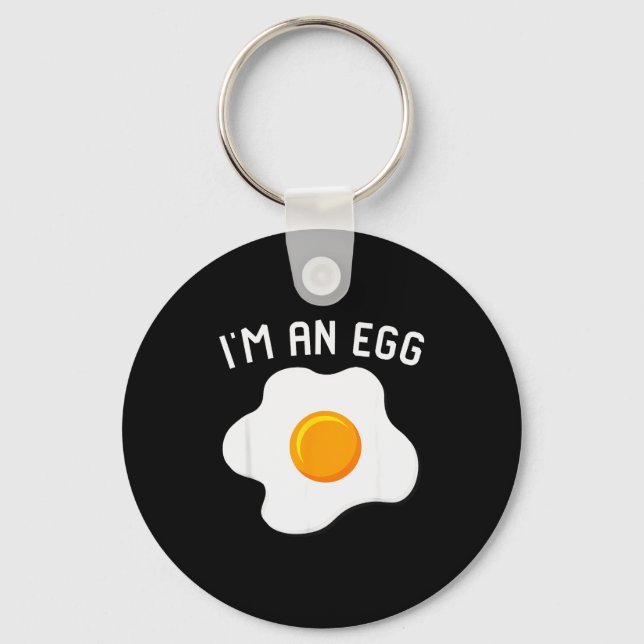 I'm An Egg Costume Funny Halloween Present Fried E Key Ring (Front)