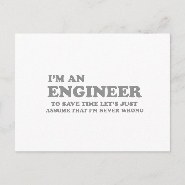 I'm an Engineer Postcard (Front)