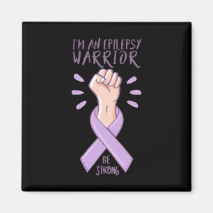 I'm An Epilepsy Warrior Awareness day purple ribbo Magnet