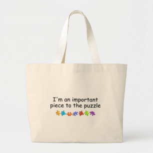 Im An Important Piece Of The Puzzle Large Tote Bag