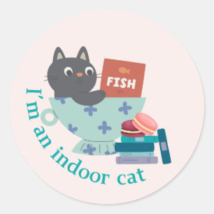 I'm An Indoor Cat Funny Classic Round Sticker