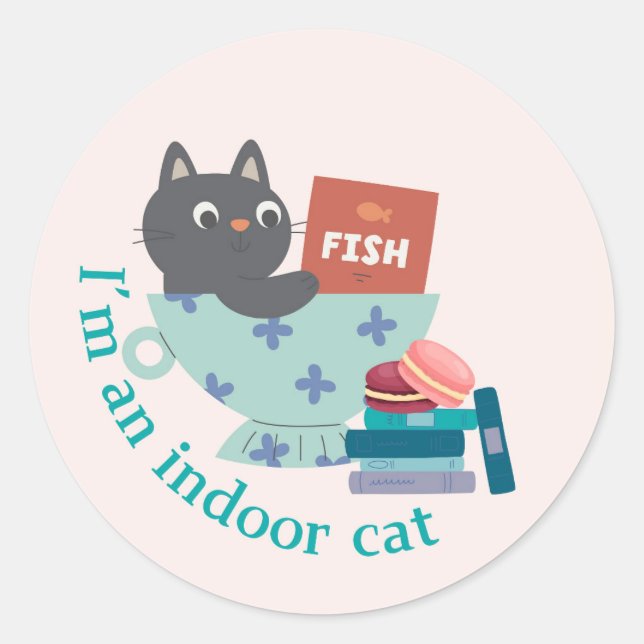  I'm An Indoor Cat Funny Classic Round Sticker (Front)