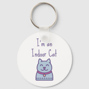 I'm an Indoor Cat Funny Humour Cat Lover Key Ring