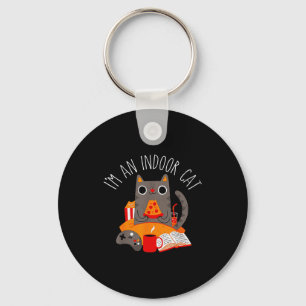 I'm An Indoor Cat Funny Reading Coffee Gaming Cat Key Ring
