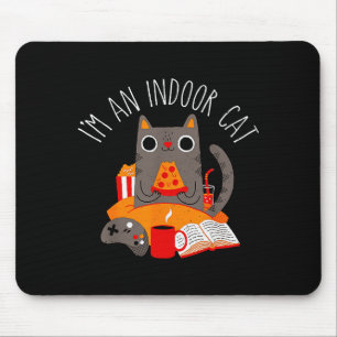 I'm An Indoor Cat Funny Reading Coffee Gaming Cat  Mouse Pad