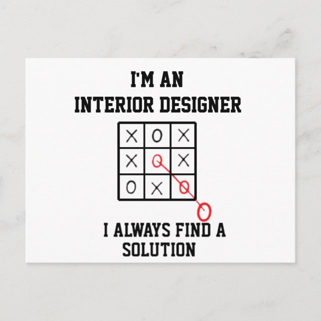 Im An Interior Designer I Always Find A Solution Postcard (Front)