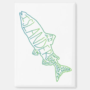 "I'm an Islander" hand drawn fish Come From Away Magnet