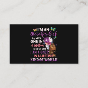 Im An October Girl Afro Black Women Queen Birthday Business Card