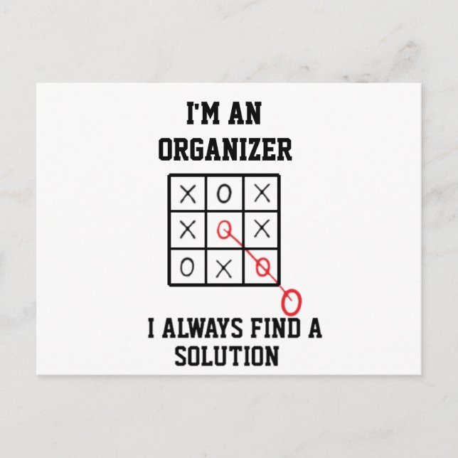 Im An Organiser I Always Find A Solution  Postcard (Front)