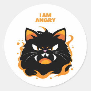 I'm angry! CAT. Classic Round Sticker