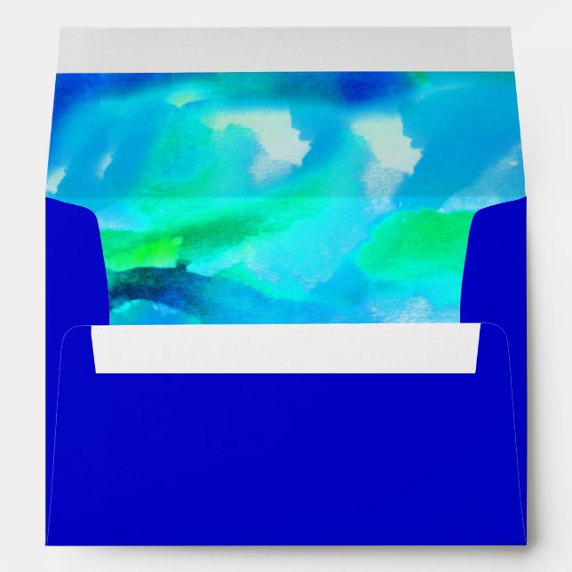 I'M AQUA WATERCOLOR Bat Mitzvah Envelope (Back (Bottom))