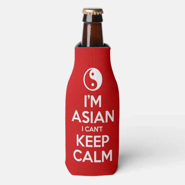 I'm Asian I Can't Keep Calm Bottle Cooler (Bottle Front)